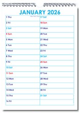 2026 CALENDAR, A4, BRITISH MADE, available bound or unbound
