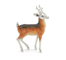 Saturno Silver and Enamel Roebuck Deer - Fully Hallmarked Sterling Silver