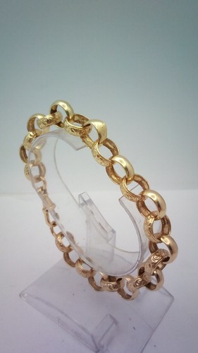 Gold belcher bracelet - 9, ct