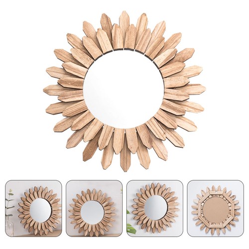 Wooden frame wall mirror - wall,