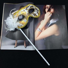 1PC Venetian Masquerade Eye Mask On Stick Mardi Halloween for Party Prom Ball UK