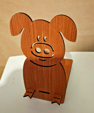 Wooden Mobile Phone Stands For Desk Phone Holder, pig, animals, novelty, office