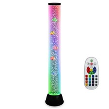 Sensory Colour Changing LED Bubble Fish Tube Lamp Light Toy Autism Calming Mood