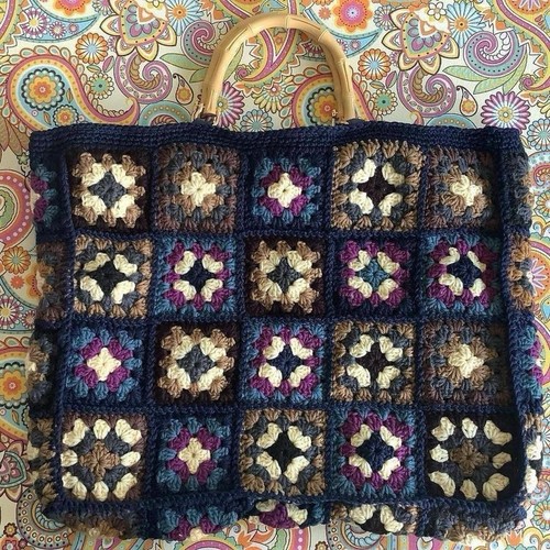 Huge crochet carpet bag granny - carpet,