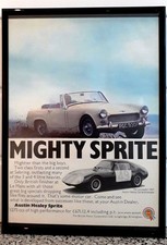 Framed original Classic Car Ad for the Austin Healey Sprite from 1967