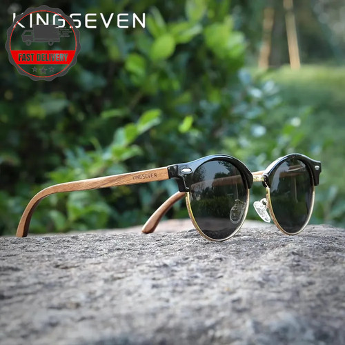 Polarized wooden sunglasses - wooden,