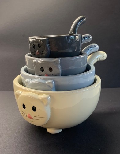 Ceramic cat measuring cups - ceramic,