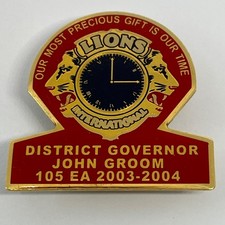 Lions Club International Enamel Pin Badge East Anglia District Governor 2003/04