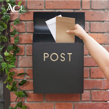 Black post box - post,