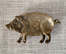Vintage Brass Pig Trinket Dish