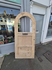 Arched Top Victorian Solid  Pine Half Glazed Front Door 91cm W 205 T And 46 W