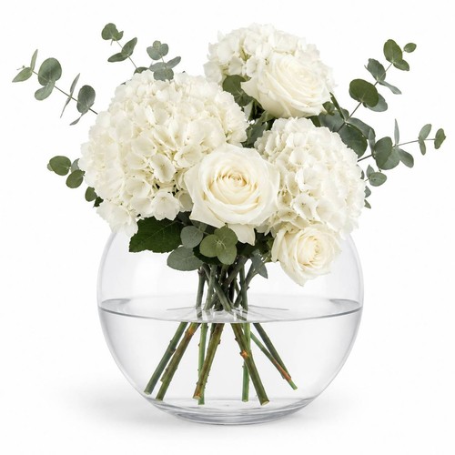 Clear glass flower - clear, floral
