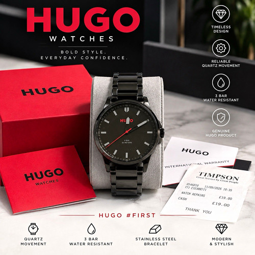 Hugo mens black watch - hugo,