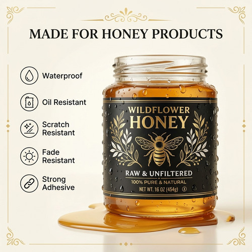 Custom honey jar - honey, labels