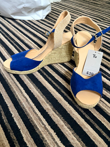 Blue suede espadrille - suede,