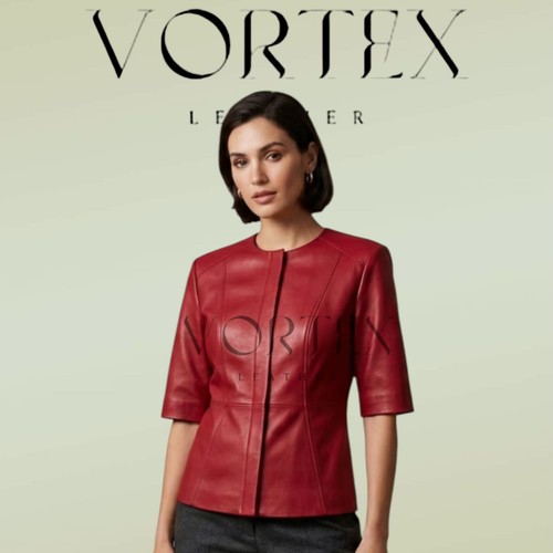 Women red lambskin leather - red,