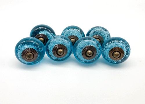Blue glass knobs - knobs,