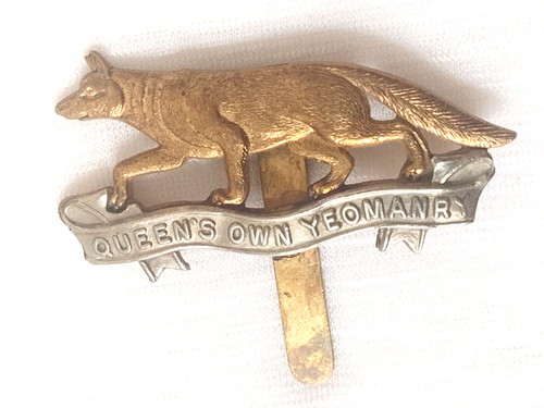 Queen own yeomanry cap badge - own,