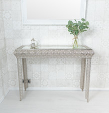 Silver embossed metal - metal, glass