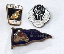Isle of Man TT Enamel Badge / x3 / c. 1982