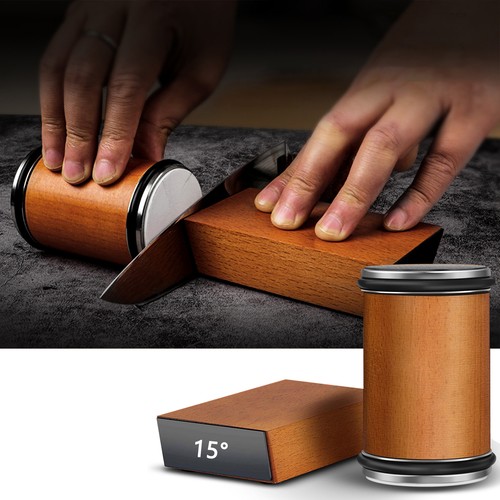 Rolling knife sharpener with - knife,