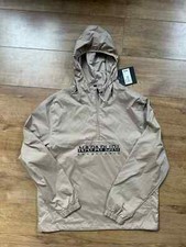 Napapijri Geographic Base Jacket Beige Pullover Windproof Size S M L XL BNWT
