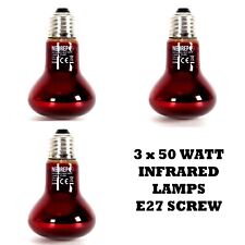 NEOREP Reptile Vivarium Lizard Brooder Infrared Heat Lamp Bulb E27 Screw 3 Pack