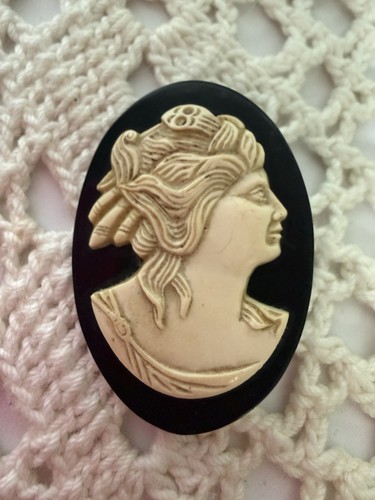 Vtg black ivory celluloid - &,