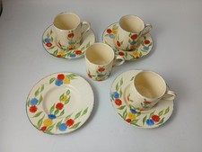 Collection Of Four Newhall Pottery Coffee Cans - Floral Pattern