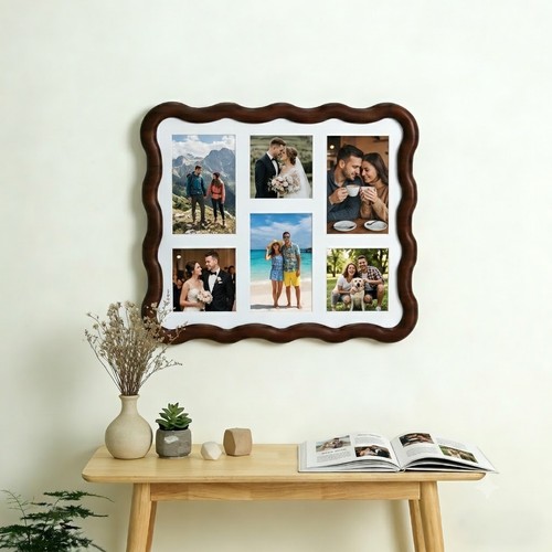 Collage photo frame wooden - photo,