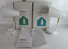Habitat Two White Cone Wall Lights Model: 9608915 With Instructions And Accs