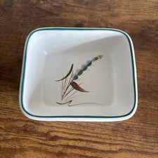Vintage Denby Green Wheat Small Stoneware Rectangular Dish Made In England