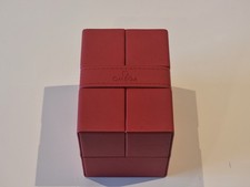 GENUINE OMEGA RED LEATHER WATCH BOX / TRAVEL CASE WITH LARGE PILLOW. 