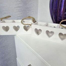 Job Lot Of Two Wooden Shabby Chic Style Tealight Holders