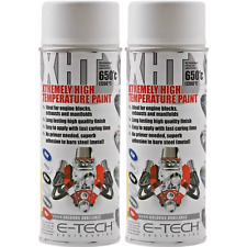2 x WHITE High Temperature XHT VHT Spray Paint Cans E-Tech Engine Block Exhaust