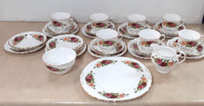 Royal Vale Bone China Roses Tea Set Cups Saucers Plates Platter 28 Items Charity
