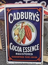 VINTAGE ORIGINAL 1905 CADBURY'S ENAMEL ADVERTISING SIGN