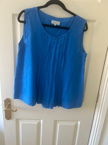 Sahara blue linen pleat - blue, front
