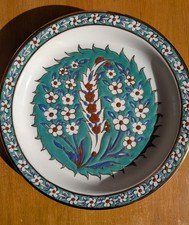 2 x Decorate Greek Ceramic Wall Plates in 24k Gold Leaf - Hand Made in Greece