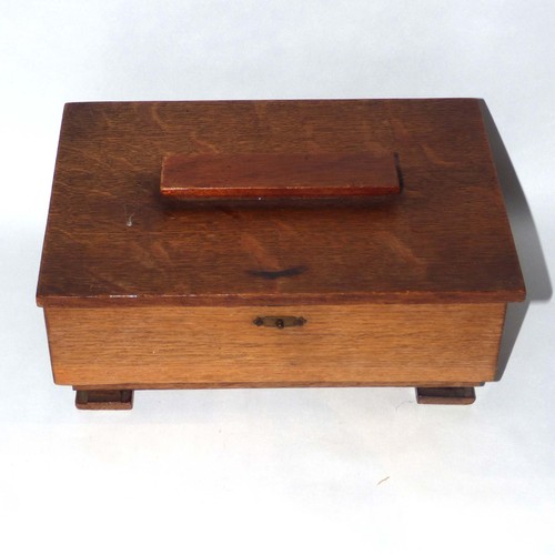 Antique art deco oak box - art,