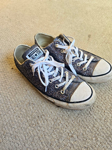 Womens converse silver glitter - silver,
