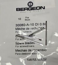 1x Set Bergeon Screwdriver Blades (Ø 0.60, 0.8, 1.00, 1.20, 1.40 mm) -- Flat End