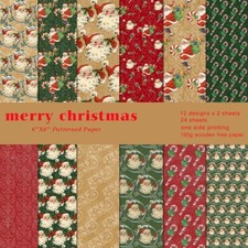 24 Sheets, 12 Designs Santa
