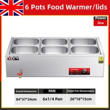 Electric Catering Bain Marie Stainless Steel Commercial Buffet Heat Food Warmer