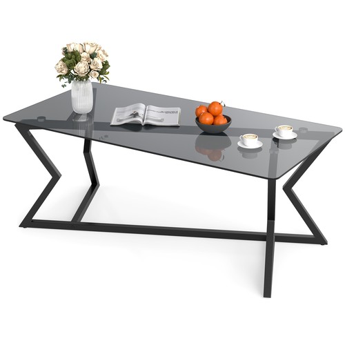 Geometric glass coffee table - geometric,