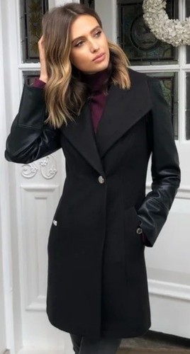 Lipsy faux leather sleeve coat - lipsy,