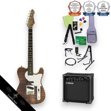 Aria Pro II 615AE200 Electric Guitar 14 Piece Set with Yamaha Flame Maple Cente