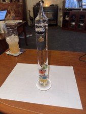 Multicoloured 5 Ball Galileo Glass Thermometer. Handmade H 11”