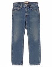 LEVI'S Mens 505 Regular Fit Straight Jeans W34 L34 Blue Cotton BM15