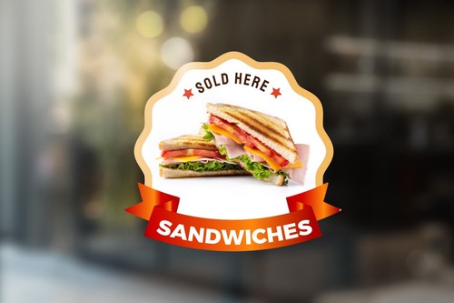 Sandwich sold here window - here,